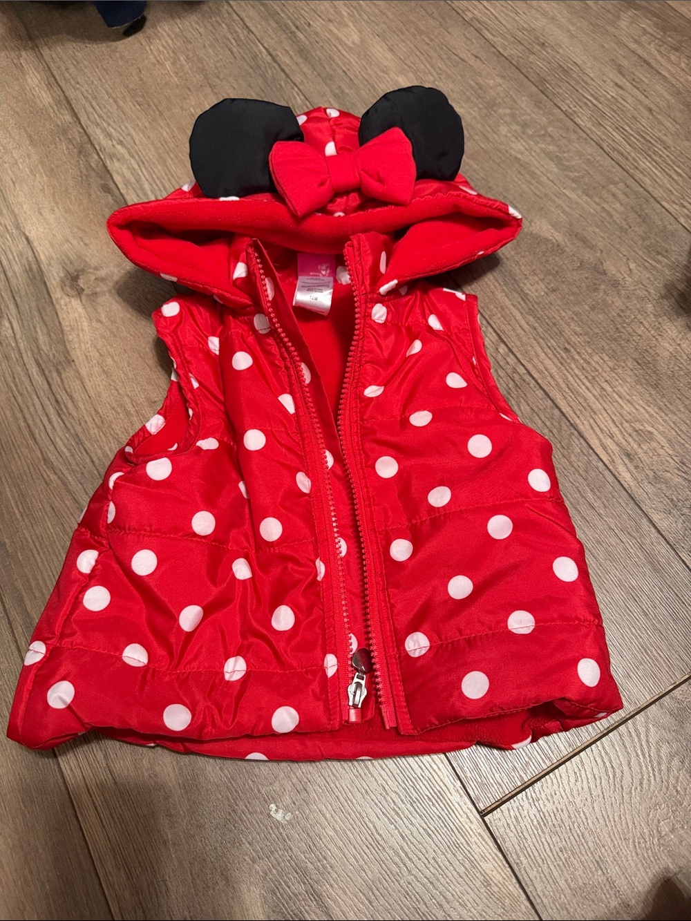 Red Polka Dot Hooded Vest with Minnie Ears